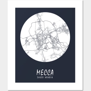 Mecca, Saudi Arabia City Map - Full Moon Posters and Art